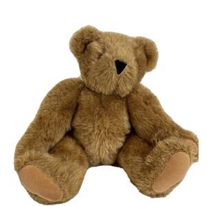 Vtg Vermont Teddy Bear Company Large 16" Jointed Brown Plush Stuffed Animal